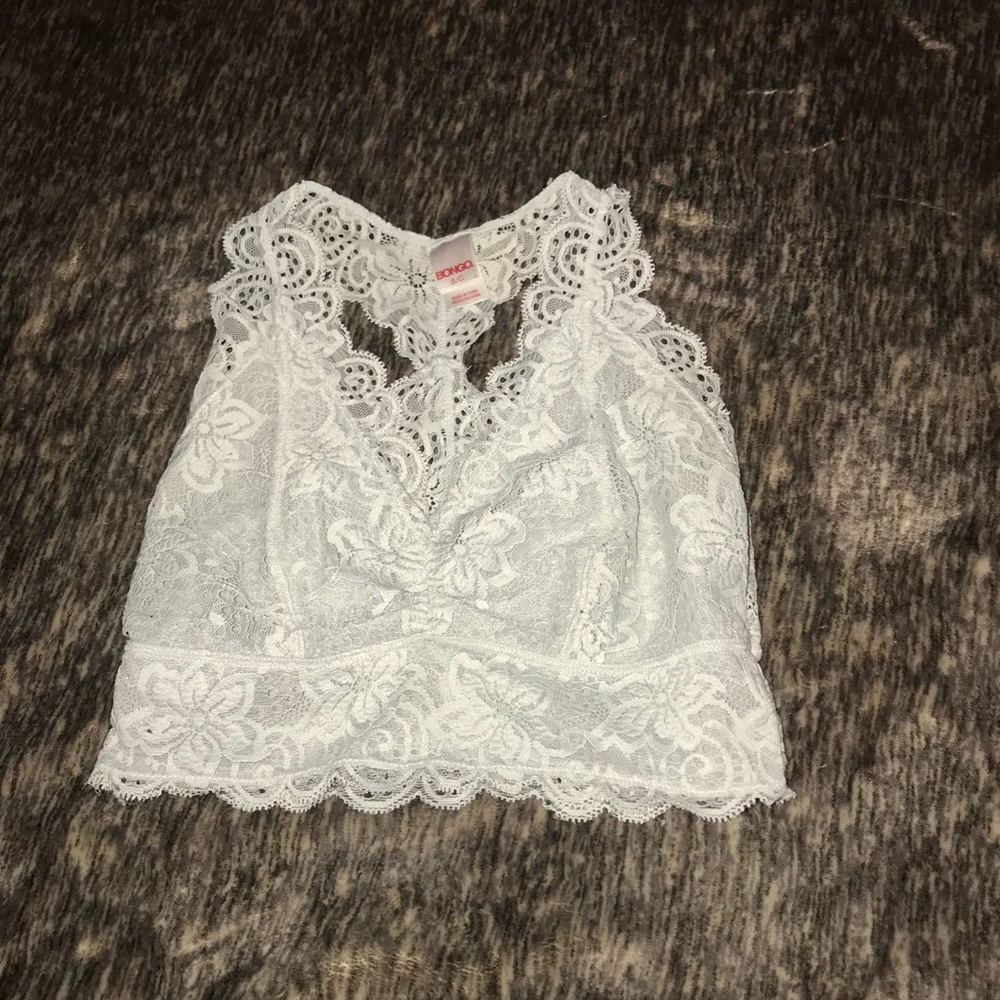 gray bralette with lace
